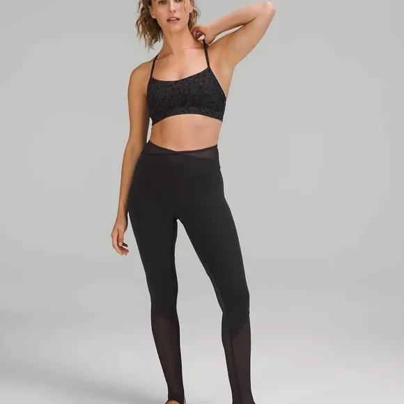 NWT Lululemon Nulu & Crisscross Mesh Stirrup tights Bronze Green 12 - Picture 7 of 11